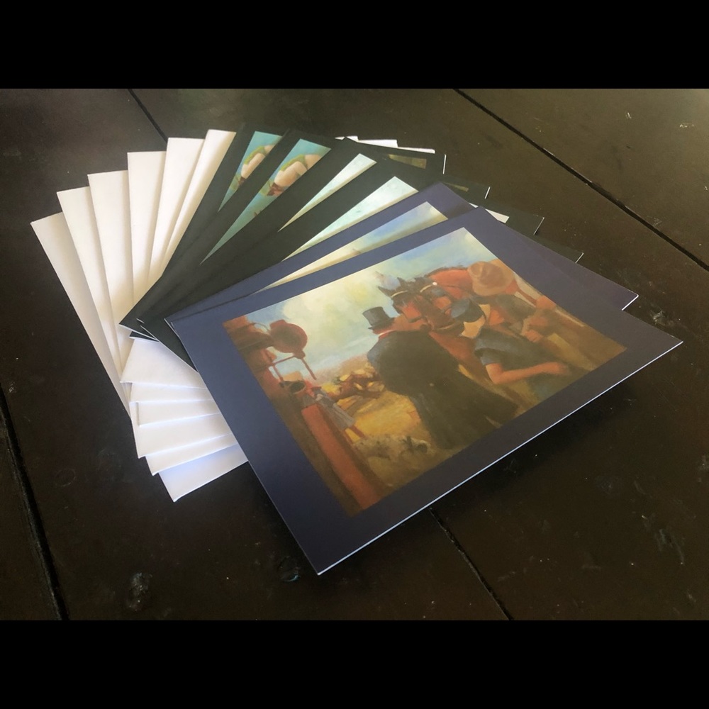 Horse Racing Paintings on 5”x7” Blank Note Cards